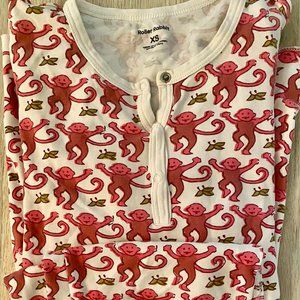 Roller Rabbit Long Sleeve Classic Monkey XS Adult